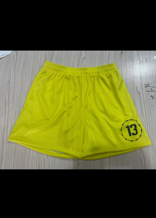 Canary yellow Club13 shorts